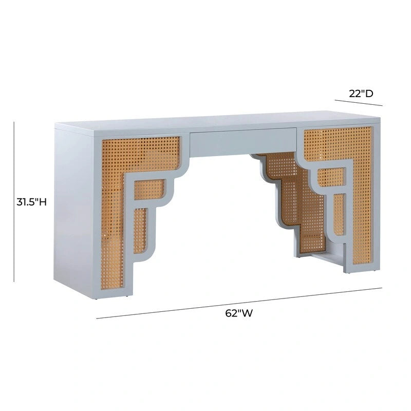 Bureau 1 tiroir Suzie Wood et Rotin