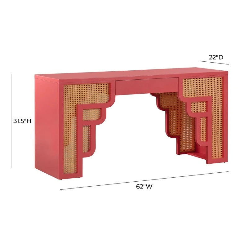 Bureau 1 tiroir Suzie Wood et Rotin