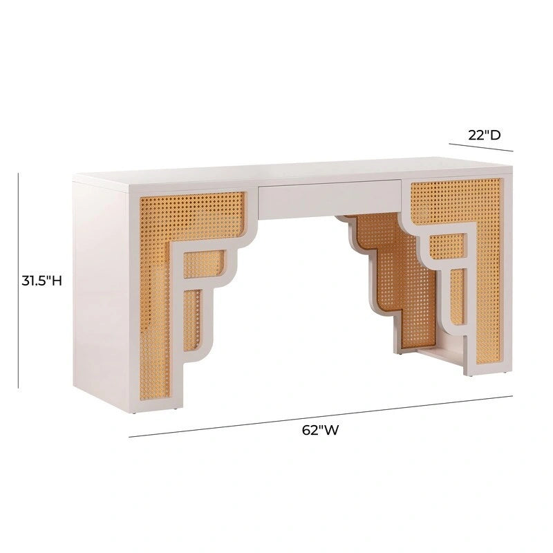 Bureau 1 tiroir Suzie Wood et Rotin
