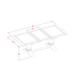 Table à manger - Table à manger rectangulaire et chaises en tissu de lin couleur beige clair