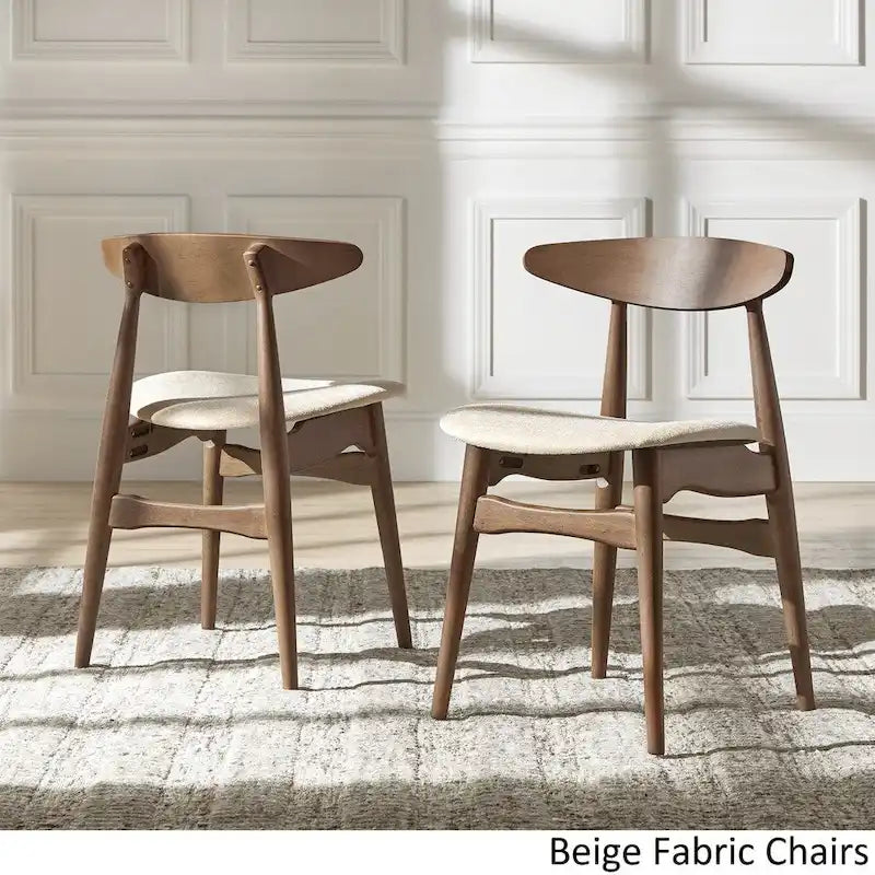 Table de salle à manger rectangulaire Nadine en noyer foncé - Chaises à dossier incurvé