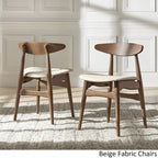 Table de salle à manger rectangulaire Nadine en noyer foncé - Chaises à dossier incurvé