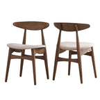 Table de salle à manger rectangulaire Nadine en noyer foncé - Chaises à dossier incurvé