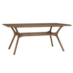 Table de salle à manger rectangulaire Nadine en noyer foncé - Chaises à dossier incurvé