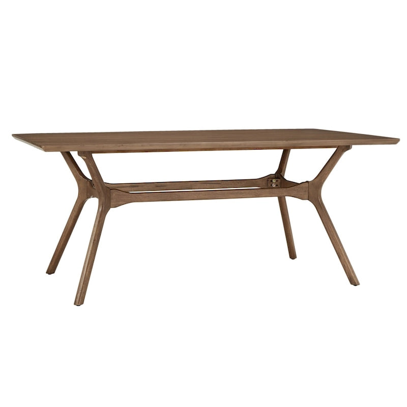 Table de salle à manger rectangulaire Nadine en noyer foncé - Chaises à dossier incurvé