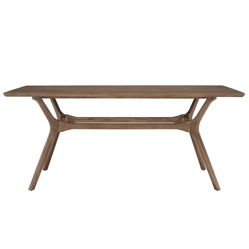 Table de salle à manger rectangulaire Nadine en noyer foncé - Chaises à dossier incurvé