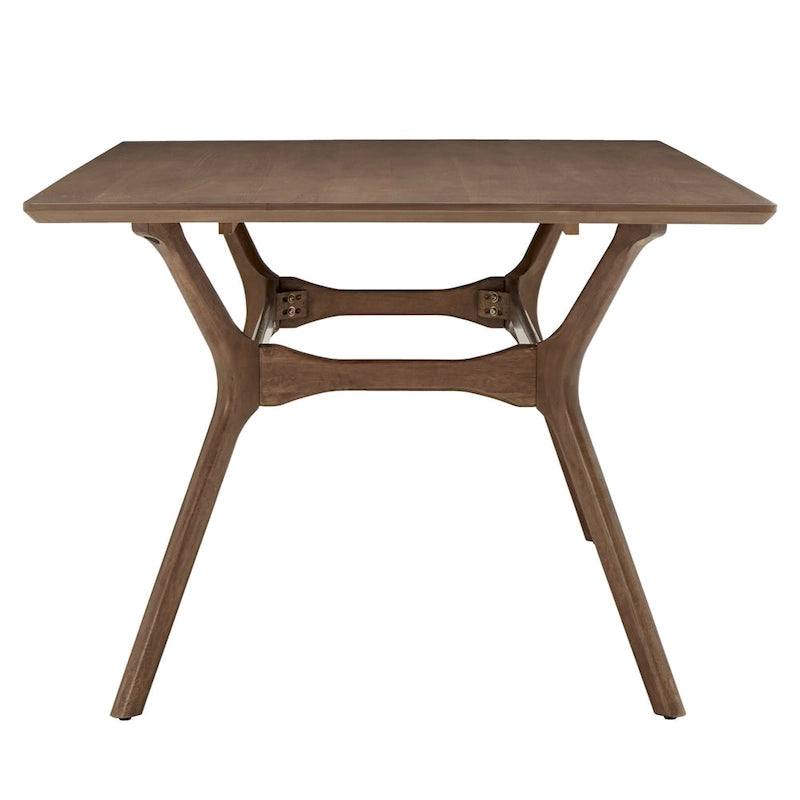 Table de salle à manger rectangulaire Nadine en noyer foncé - Chaises à dossier incurvé