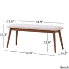 Table de salle à manger rectangulaire Nadine en noyer foncé - Chaises à dossier incurvé