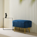 Banc d'entrée moderne rembourré de 61 cm avec siège en velours