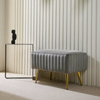 Banc d'entrée moderne rembourré de 61 cm avec siège en velours