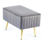 Banc d'entrée moderne rembourré de 61 cm avec siège en velours