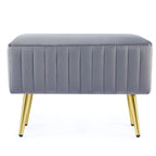 Banc d'entrée moderne rembourré de 61 cm avec siège en velours