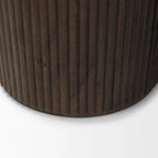 Table d'appoint ronde cannelée en bois massif marron foncé Terra
