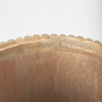 Table d'appoint ronde cannelée en bois massif marron foncé Terra