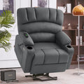 Fauteuil inclinable releveur électrique avec massage et chauffage, similicuir (largeur moyenne)