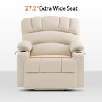 Fauteuil inclinable releveur électrique avec massage et chauffage, similicuir (largeur moyenne)