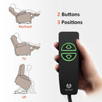 Fauteuil inclinable releveur électrique avec massage et chauffage, similicuir (largeur moyenne)