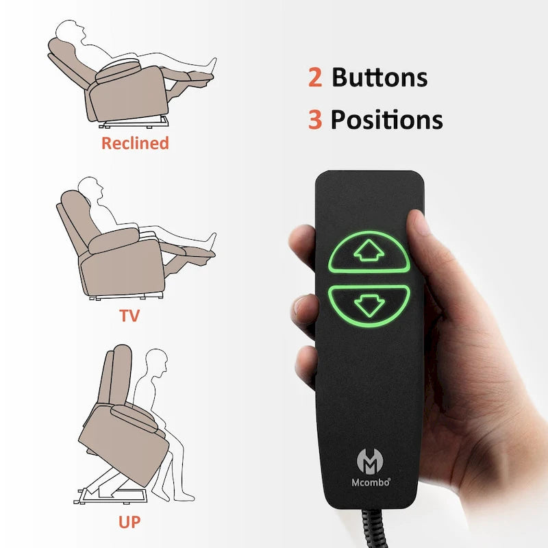Fauteuil inclinable releveur électrique avec massage et chauffage, similicuir (largeur moyenne)