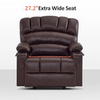 Fauteuil inclinable releveur électrique avec massage et chauffage, similicuir (largeur moyenne)