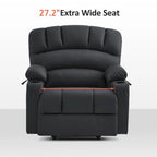 Fauteuil inclinable releveur électrique avec massage et chauffage, similicuir (largeur moyenne)