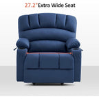 Fauteuil inclinable releveur électrique avec massage et chauffage, similicuir (largeur moyenne)