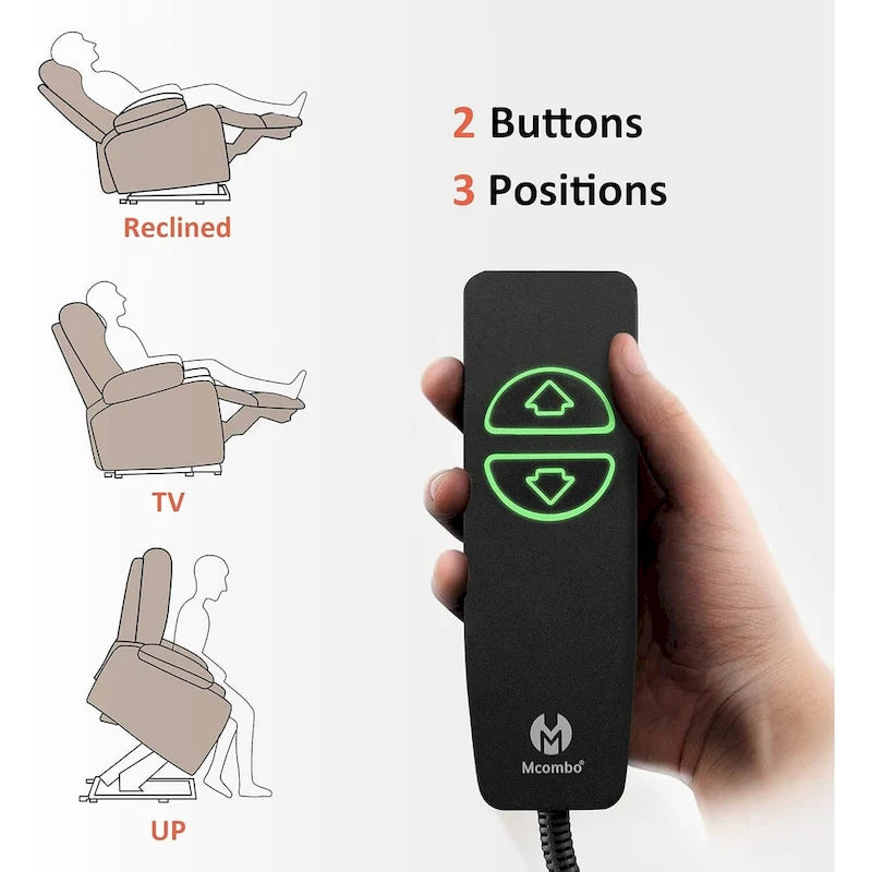Fauteuil inclinable releveur électrique avec massage et chauffage, similicuir (largeur moyenne)