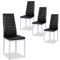 Chaises de salle à manger en cuir PVC au design élégant avec pieds en métal massif - 16,0 x 20,0 x 38,5 (L x P x H)