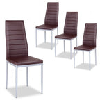 Chaises de salle à manger en cuir PVC au design élégant avec pieds en métal massif - 16,0 x 20,0 x 38,5 (L x P x H)