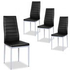 Chaises de salle à manger en cuir PVC au design élégant avec pieds en métal massif - 16,0 x 20,0 x 38,5 (L x P x H)