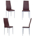 Chaises de salle à manger en cuir PVC au design élégant avec pieds en métal massif - 16,0 x 20,0 x 38,5 (L x P x H)