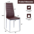 Chaises de salle à manger en cuir PVC au design élégant avec pieds en métal massif - 16,0 x 20,0 x 38,5 (L x P x H)