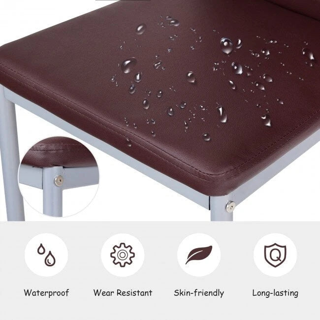 Chaises de salle à manger en cuir PVC au design élégant avec pieds en métal massif - 16,0 x 20,0 x 38,5 (L x P x H)