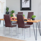 Chaises de salle à manger en cuir PVC au design élégant avec pieds en métal massif - 16,0 x 20,0 x 38,5 (L x P x H)