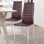 Chaises de salle à manger en cuir PVC au design élégant avec pieds en métal massif - 16,0 x 20,0 x 38,5 (L x P x H)