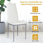 Chaises de salle à manger en cuir PVC au design élégant avec pieds en métal massif - 16,0 x 20,0 x 38,5 (L x P x H)