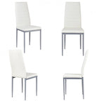 Chaises de salle à manger en cuir PVC au design élégant avec pieds en métal massif - 16,0 x 20,0 x 38,5 (L x P x H)