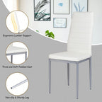 Chaises de salle à manger en cuir PVC au design élégant avec pieds en métal massif - 16,0 x 20,0 x 38,5 (L x P x H)