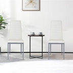 Chaises de salle à manger en cuir PVC au design élégant avec pieds en métal massif - 16,0 x 20,0 x 38,5 (L x P x H)