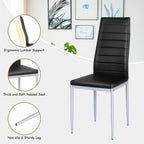 Chaises de salle à manger en cuir PVC au design élégant avec pieds en métal massif - 16,0 x 20,0 x 38,5 (L x P x H)