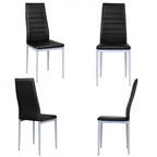 Chaises de salle à manger en cuir PVC au design élégant avec pieds en métal massif - 16,0 x 20,0 x 38,5 (L x P x H)