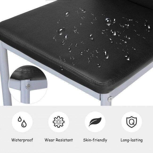 Chaises de salle à manger en cuir PVC au design élégant avec pieds en métal massif - 16,0 x 20,0 x 38,5 (L x P x H)