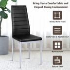 Chaises de salle à manger en cuir PVC au design élégant avec pieds en métal massif - 16,0 x 20,0 x 38,5 (L x P x H)