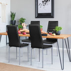 Chaises de salle à manger en cuir PVC au design élégant avec pieds en métal massif - 16,0 x 20,0 x 38,5 (L x P x H)
