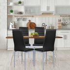 Chaises de salle à manger en cuir PVC au design élégant avec pieds en métal massif - 16,0 x 20,0 x 38,5 (L x P x H)