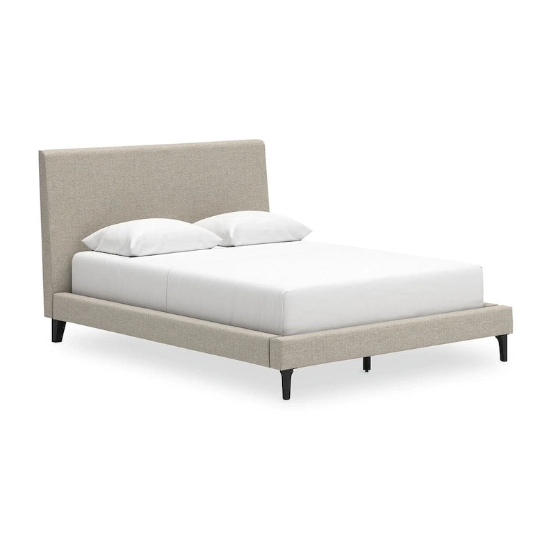Lit rembourré Cielden Soft Gray Queen avec lattes enroulables Signature Design by Ashley