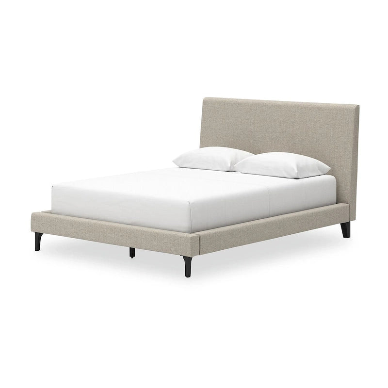 Lit rembourré Cielden Soft Gray Queen avec lattes enroulables Signature Design by Ashley