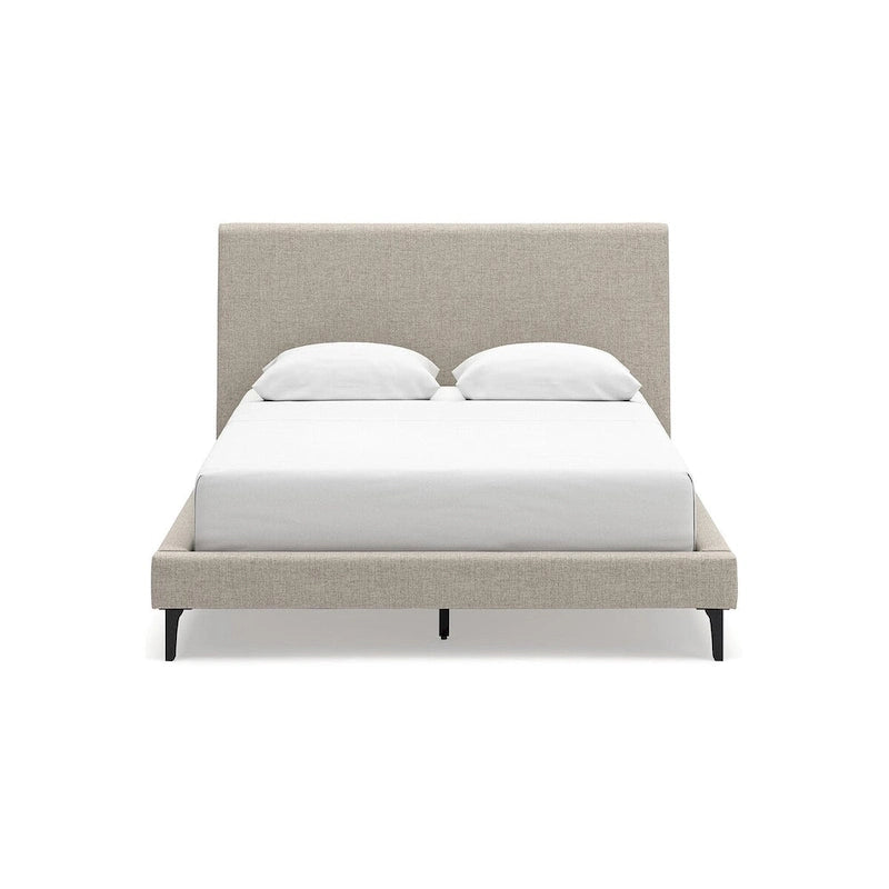 Lit rembourré Cielden Soft Gray Queen avec lattes enroulables Signature Design by Ashley