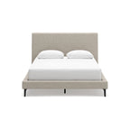 Lit rembourré Cielden Soft Gray Queen avec lattes enroulables Signature Design by Ashley
