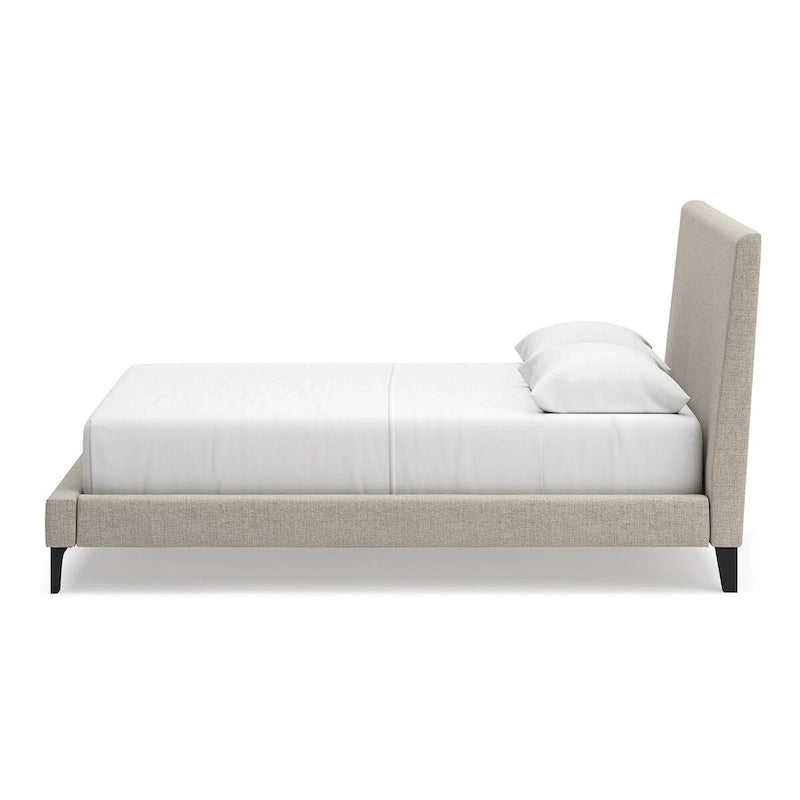 Lit rembourré Cielden Soft Gray Queen avec lattes enroulables Signature Design by Ashley
