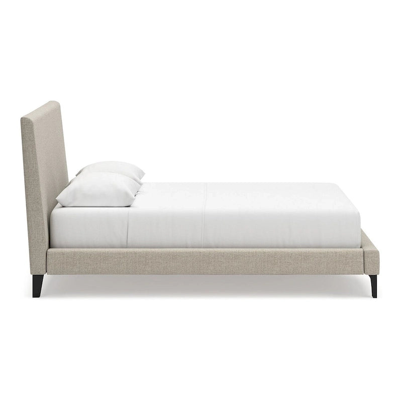 Lit rembourré Cielden Soft Gray Queen avec lattes enroulables Signature Design by Ashley